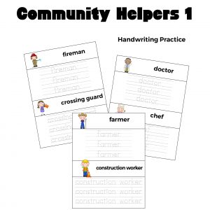 Community Helpers Handwriting Practice Printable
