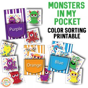 Monster in My Pocket Color Sorting Printable