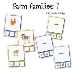 Farm Families Vocabulary Clip Cards