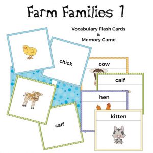 Farm Families Flash Cards and Memory Game
