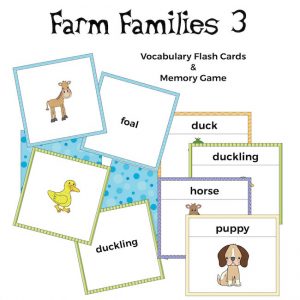 Farm Families Flash Cards and Memory Game