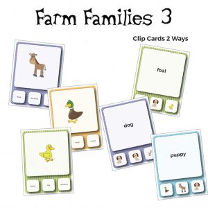 Farm Families Vocabulary Clip Cards