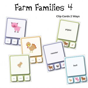 Farm Families Vocabulary Clip Cards