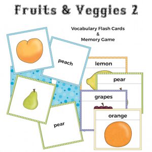 Fruits and Veggies Flash Cards and Memory Game