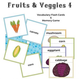 Fruits and Veggies Flash Cards and Memory Game