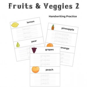 Fruits and Veggies Handwriting Practice
