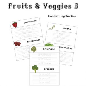 Fruits and Veggies Handwriting Practice