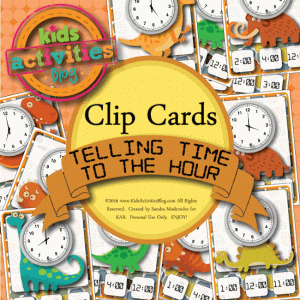 Prehistoric Pals: Telling Time Clip Cards