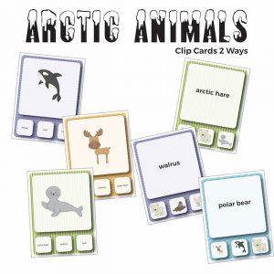 Arctic Animals Vocabulary Clip Cards