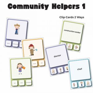 Community Helpers Vocabulary Clip Cards