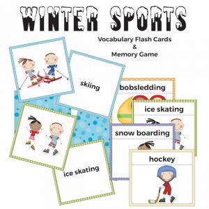 Winter Sports Flash Cards and Memory Game