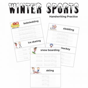 Winter Sports Handwriting Practice