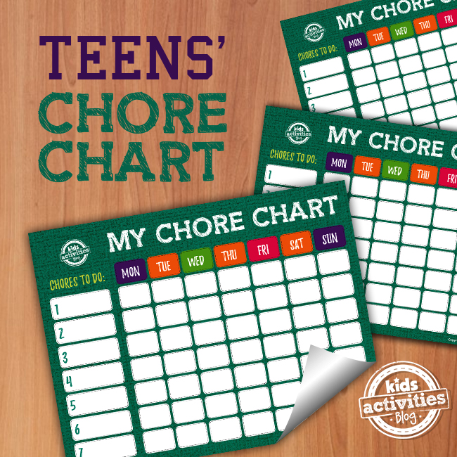 printable chore chart for teens the printables library printable teenage chore charts