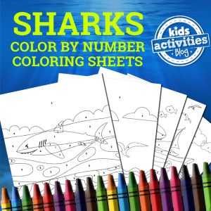 Shark Color By Number Coloring Pages