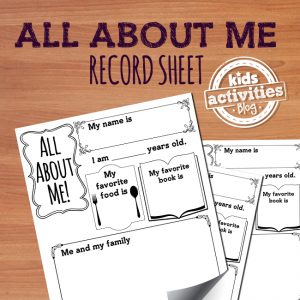All About Me Back to School Printable