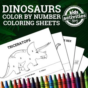 Dinosaur Color By Number Coloring Pages