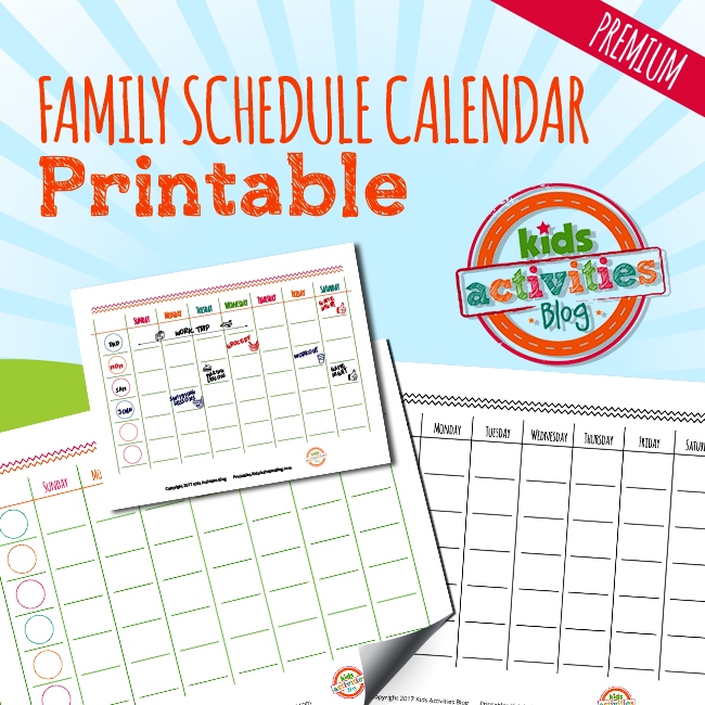 family schedule calendar the printables library