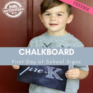 Printable Chalkboard First Day of School Signs