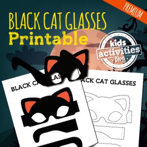 Halloween Black Cat Glasses Craft Printable