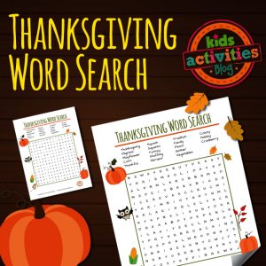 Thanksgiving Word Search Puzzles for Kids