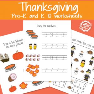 Printable Thanksgiving Activity Worksheets for Preschool and Kindergarten
